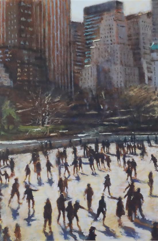 § Clive McCartney (b.1949) The Skaters, Central Park 23 x 16in.